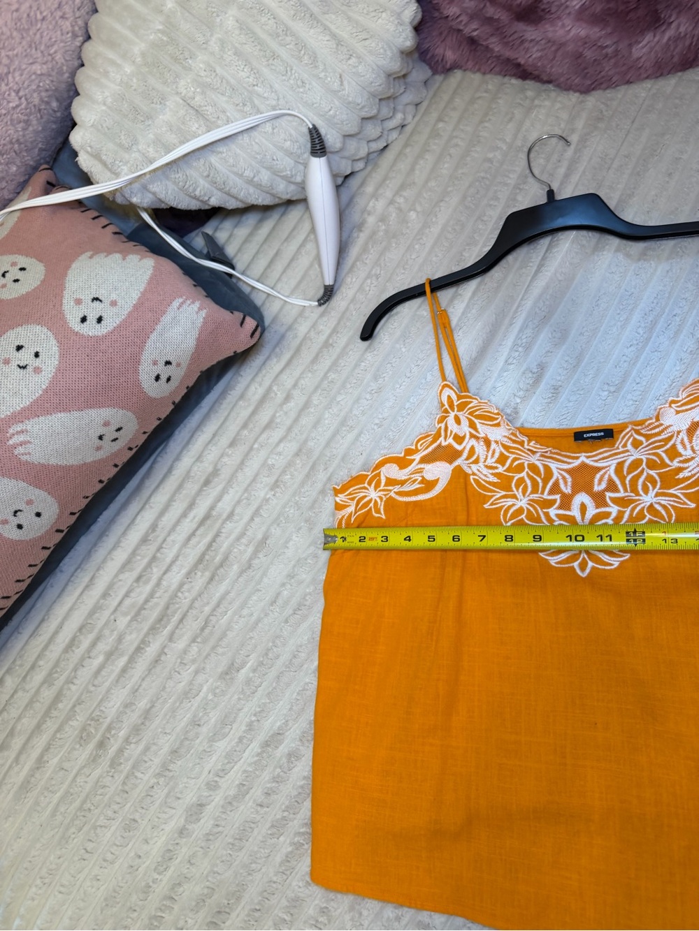 Express Orange Floral Applique Cami XL - Picture 8 of 14